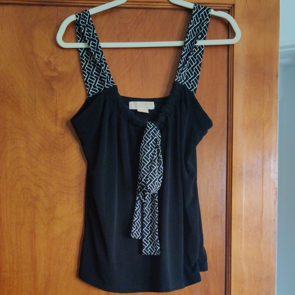 MICHAEL Michael Kors Black Top with Patterned Straps